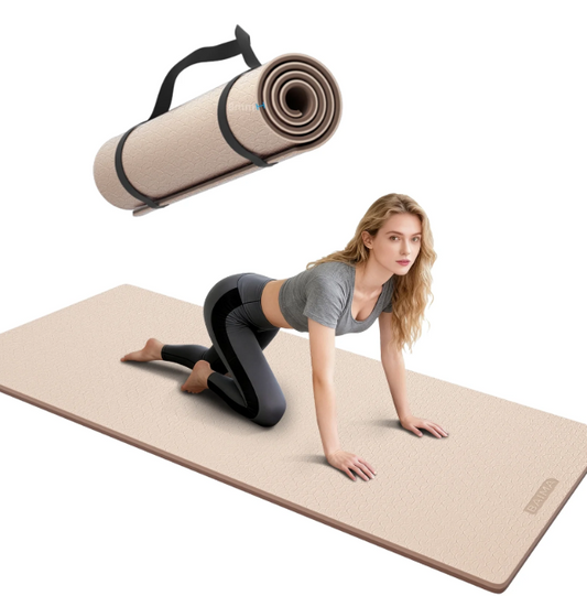 Workout Mat 8mm Thick - Non Slip TPE Yoga Mat 71"x24" for Home Gym