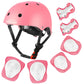 Kids Bike Helmet and Knee Pads 7Pcs ,Helmets for Kids Adjustable for 2~8 Years Girl , Pink