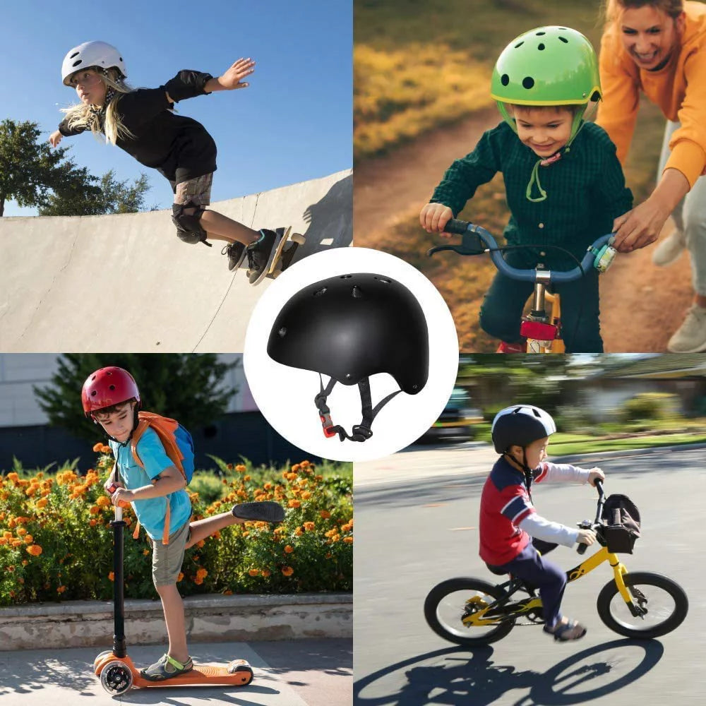 Kids Bike Helmets, Scooter Skateboard Cycling Roller Skating Helmets for Kids , Adjustable - Black