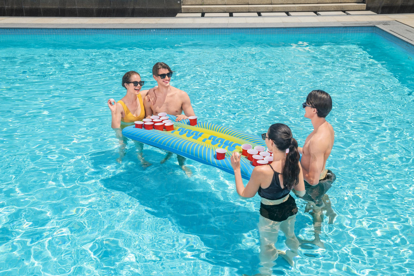 71" X 30" Adult Pong Inflatable Pool Game Multicolor