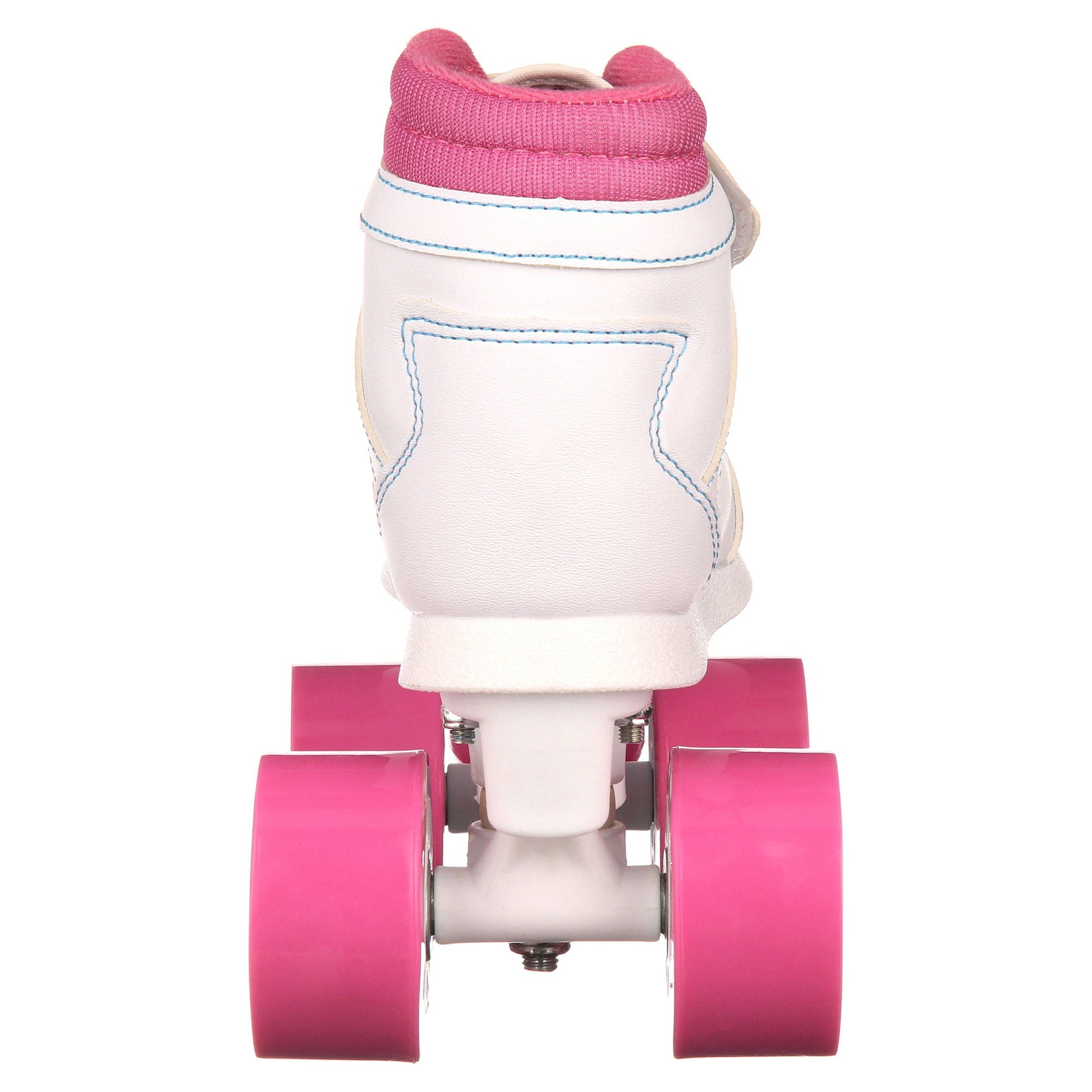 Girls' Quad Roller Skates White, Pink, Teal Sidewalk Skates, Size J12