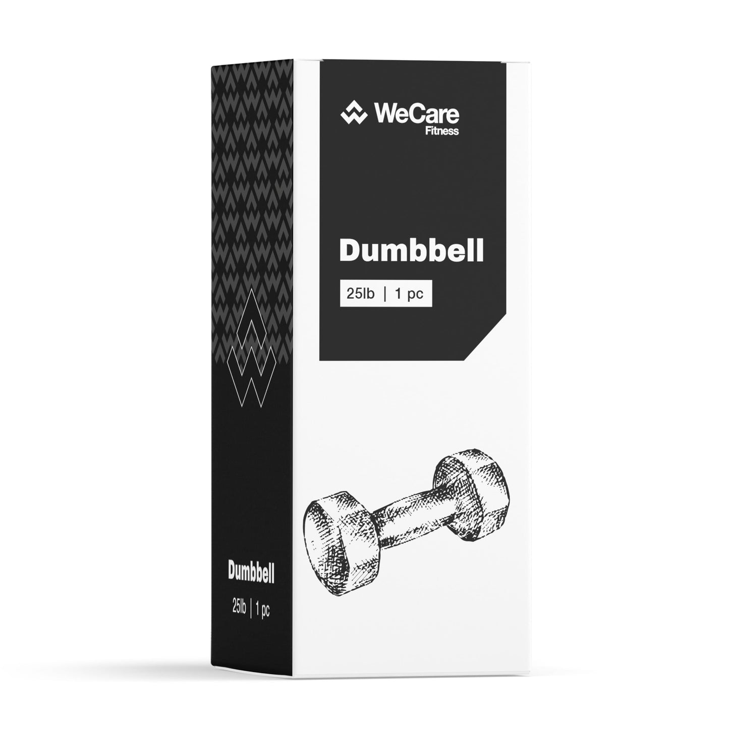 Fitness, 25Lb Neoprene Dumbbell, Pair - Black