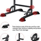 ZENOVA Power Tower Dip Station, Pull up Bar Stand Height Adjustable Strength Training Equipment for Fitness Home Workout, Red/Black