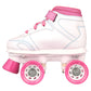 Girls' Quad Roller Skates White, Pink, Teal Sidewalk Skates, Size J12