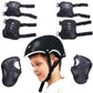 Skateboard Bike Helmet Kids Teenagers with Knee Pads Elbow Pads Wrist Guards Protective Gear Set Adjustable Helmet for Helmet Scooter Roller Skate Rollerblading