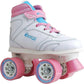 Girls' Quad Roller Skates White, Pink, Teal Sidewalk Skates, Size J12