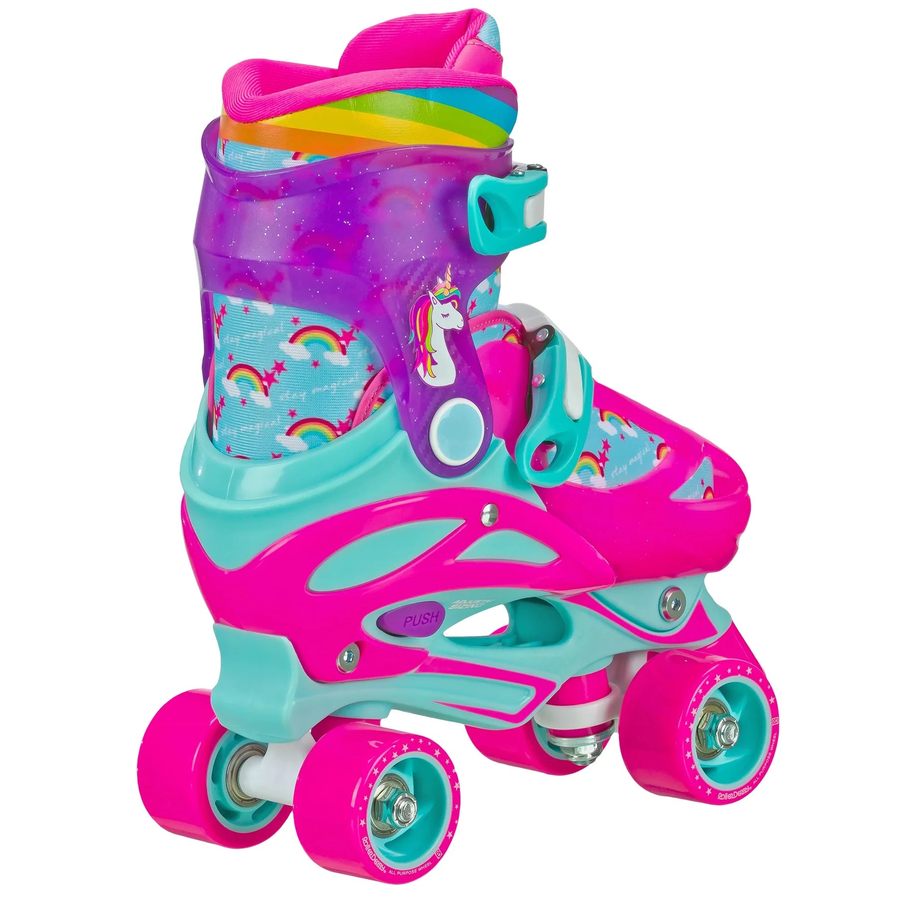 Sprinter Girl'S 2-In-1 Quad Roller and Inline Skates Combo, Unicorn, Small (Size 12-2)